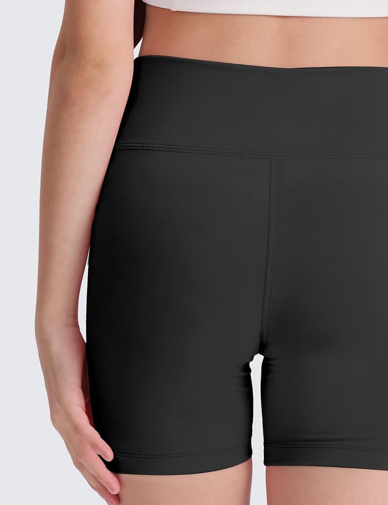 3 Pack Girls 4'' High Waisted Biker Shorts, Athletic Yoga Shorts