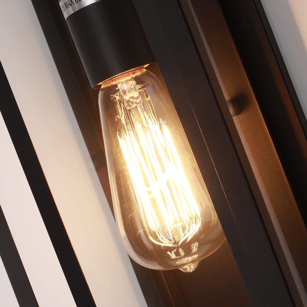 14" Modern Outdoor Porch Wall Light, Matte Black, 4 Pack
