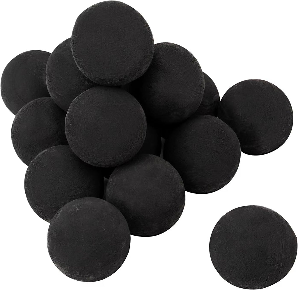 Ceramic Fire Pit Balls, Set of 15 Round Fire Stones Set