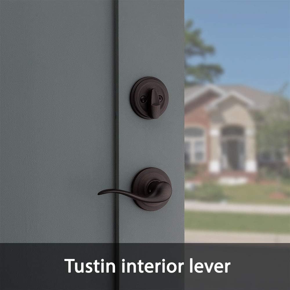 Arlington Front Door Lock Handle and Deadbolt Set, Entry Handleset Exterior with Interior Reversible Lever - Door Handleset