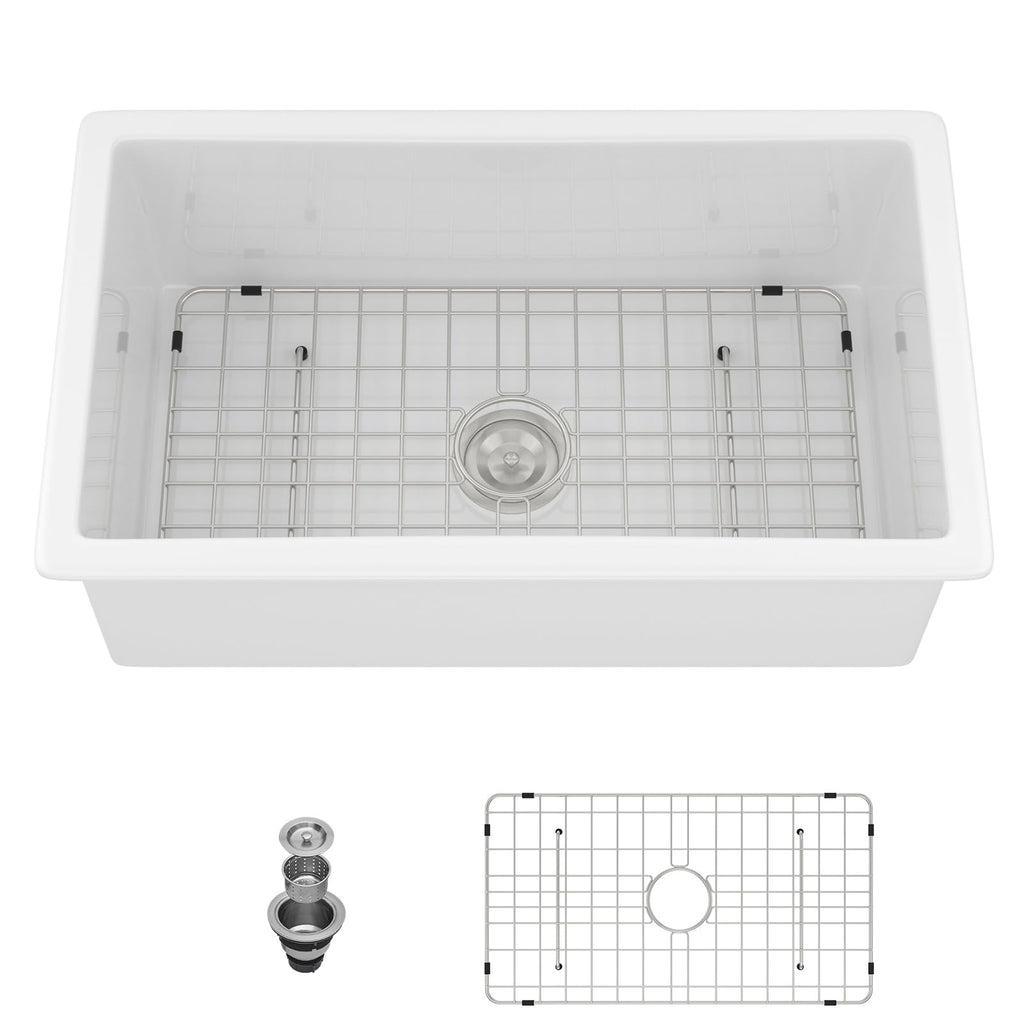 30 Inch White Undermount Sink Fireclay 30x18 Inch White Kitchen Sink Dual Drop in & Undermount Kitchen Sinks Single