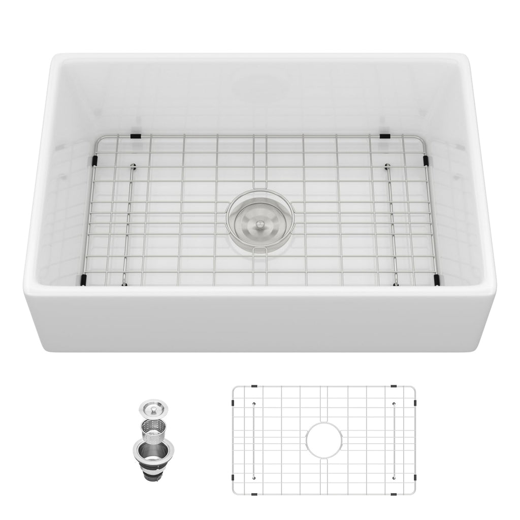 White Farmhouse Sink 30x20