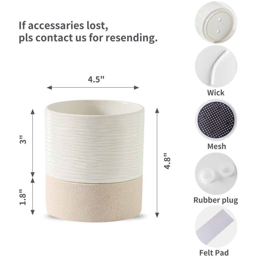 Ceramic Self Watering Plant Pot for Indoor Plants, 4.5 Inch, Set of 2