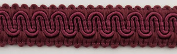 1/2" Scroll Braid Gimp w/Backing - 10 Continuous Yards - Many Color Options! (Wine)