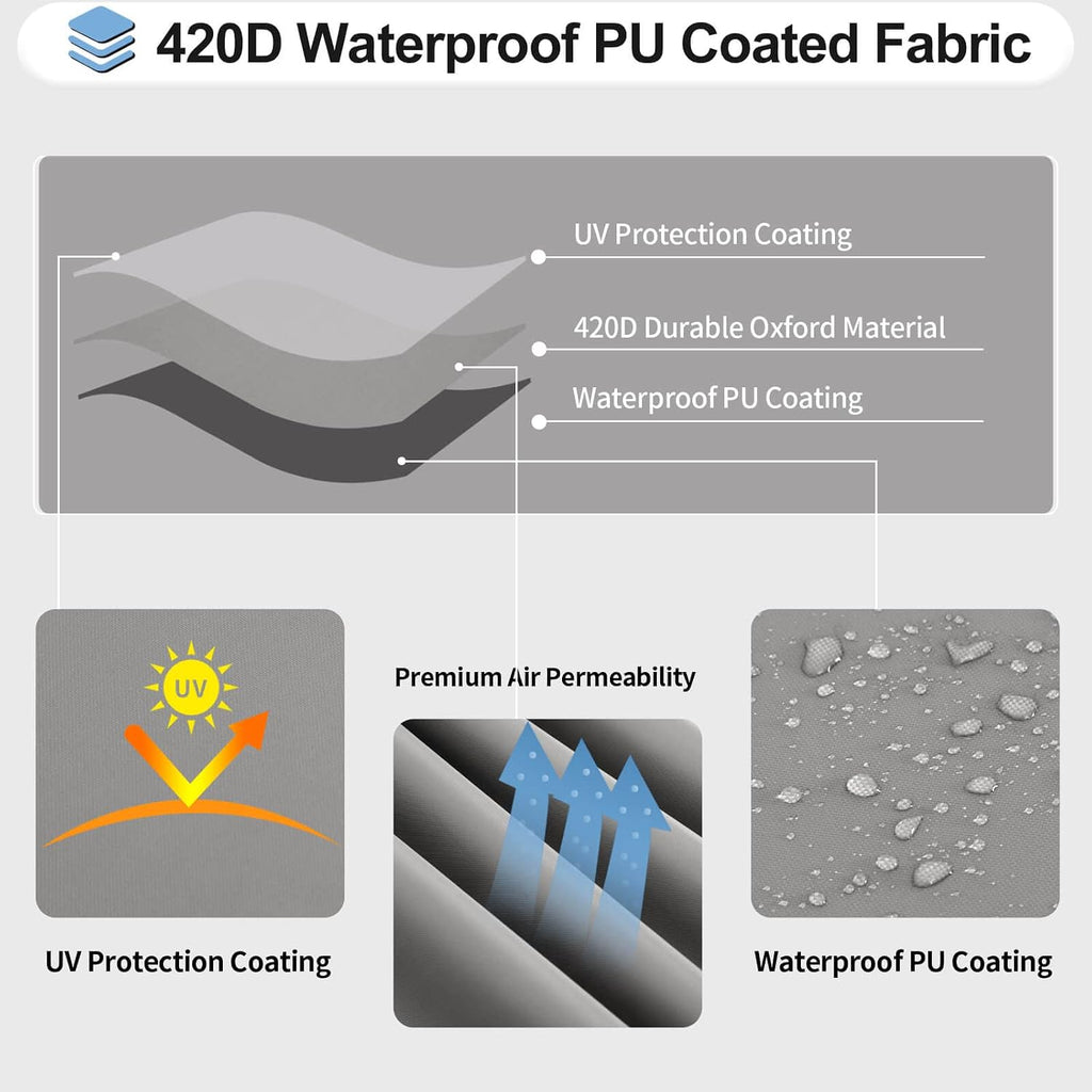 Waterproof Outdoor Patio Sectional Cover | UV Resistant & Windproof V Shaped Patio Furniture Covers for Deck, Lawn