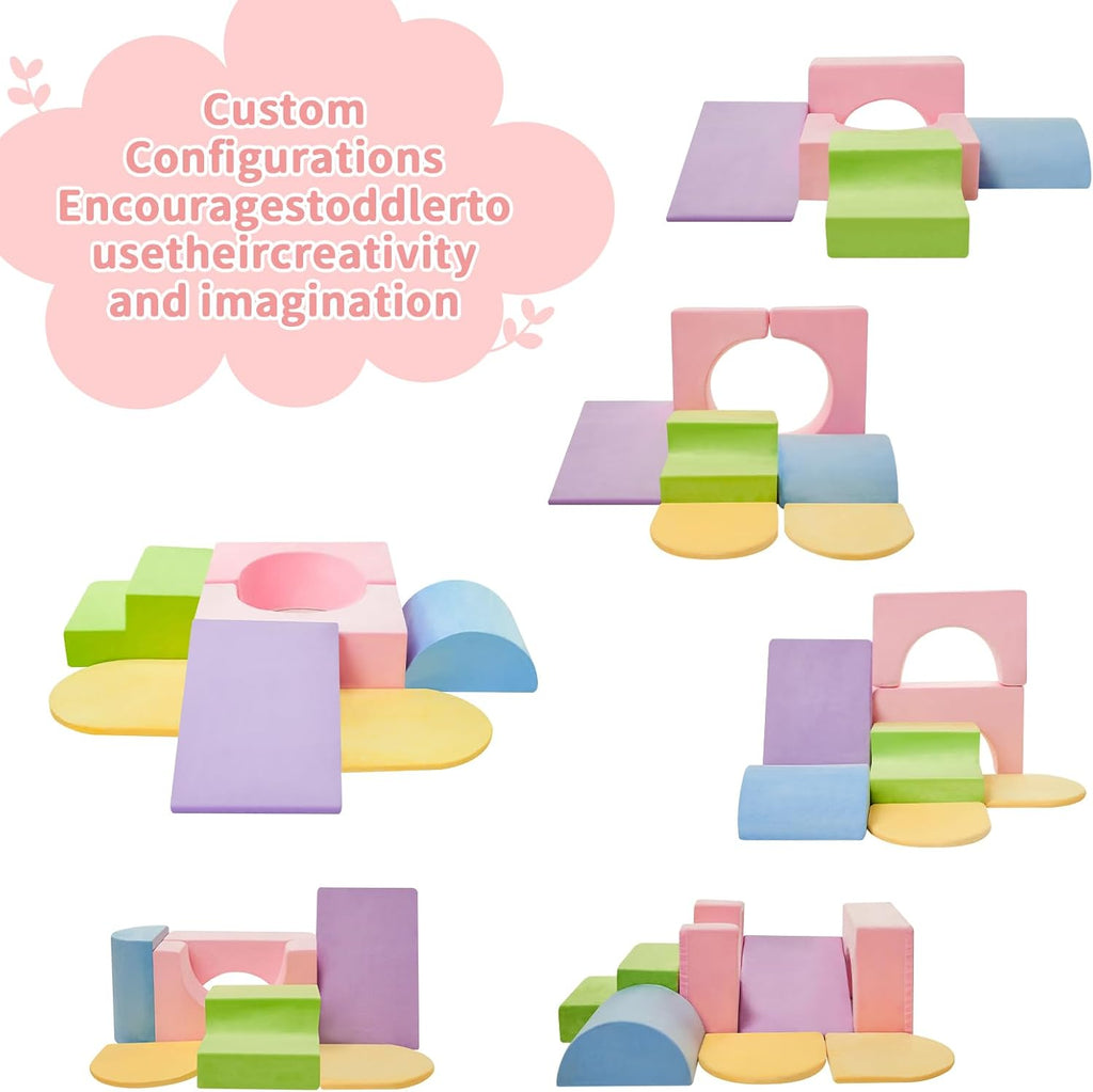 Soft Toddler Climbing Toys Indoor, Baby Play Foam Blocks for 1-3