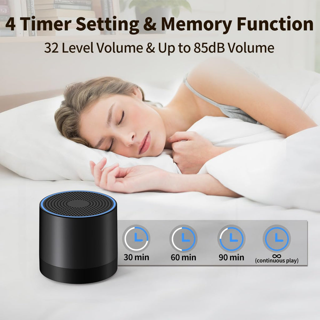 Portable Mini White Noise Machine Sound Machine with 30 Sounds for Newborn Kids Adults Rechargeable Sleep Brown Noise