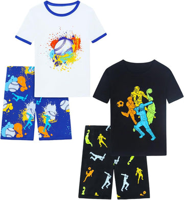 Boys Pajama Set, Piece Cotton Pajamas Short Summer PJs Kids Sleepwear
