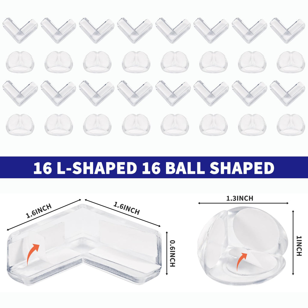 32 Pack Corner Protector Baby, Table Corner Protectors for Baby Corner Protector Guards Clear Corner Protectors for