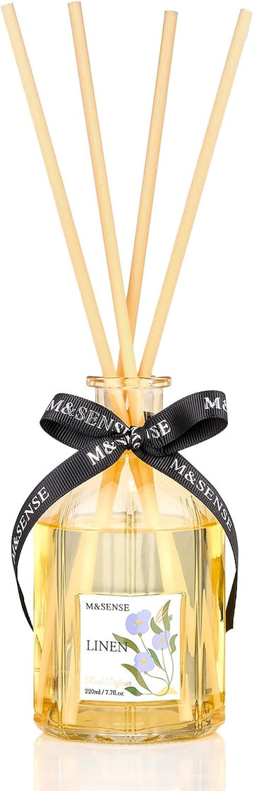 Reed Diffuser Set, Linen, 7.7 oz Natural Essential Oil - Set of 77