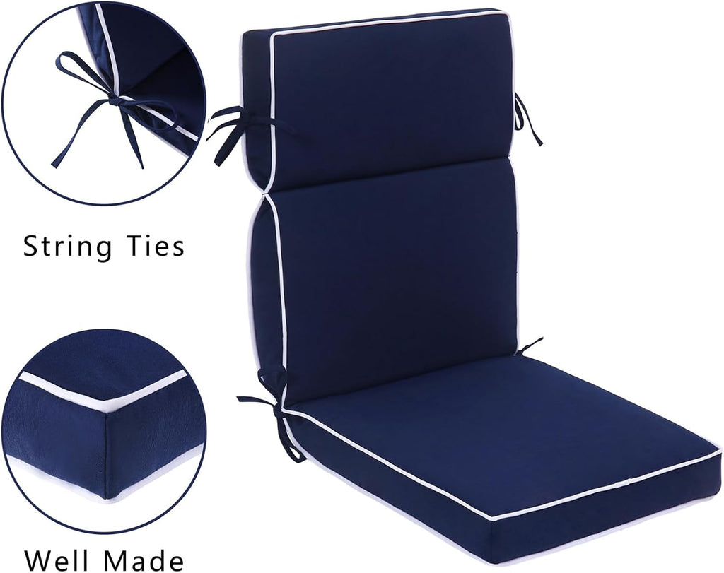 Outdoor Patio Chair Cushions Set of 2, Water Resistant Adirondack Chair Cushions 44 x 21 in, All Weather Seating