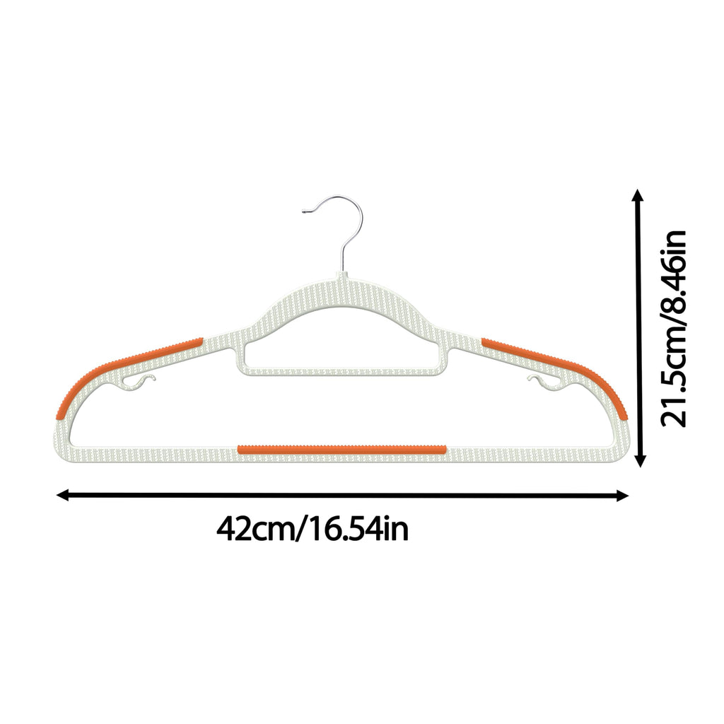 60 Pack Heavy Duty Plastic Hangers, Non Slip Clothes Hangers with Rubber Pads and 360° Hook - Thin Space Saving