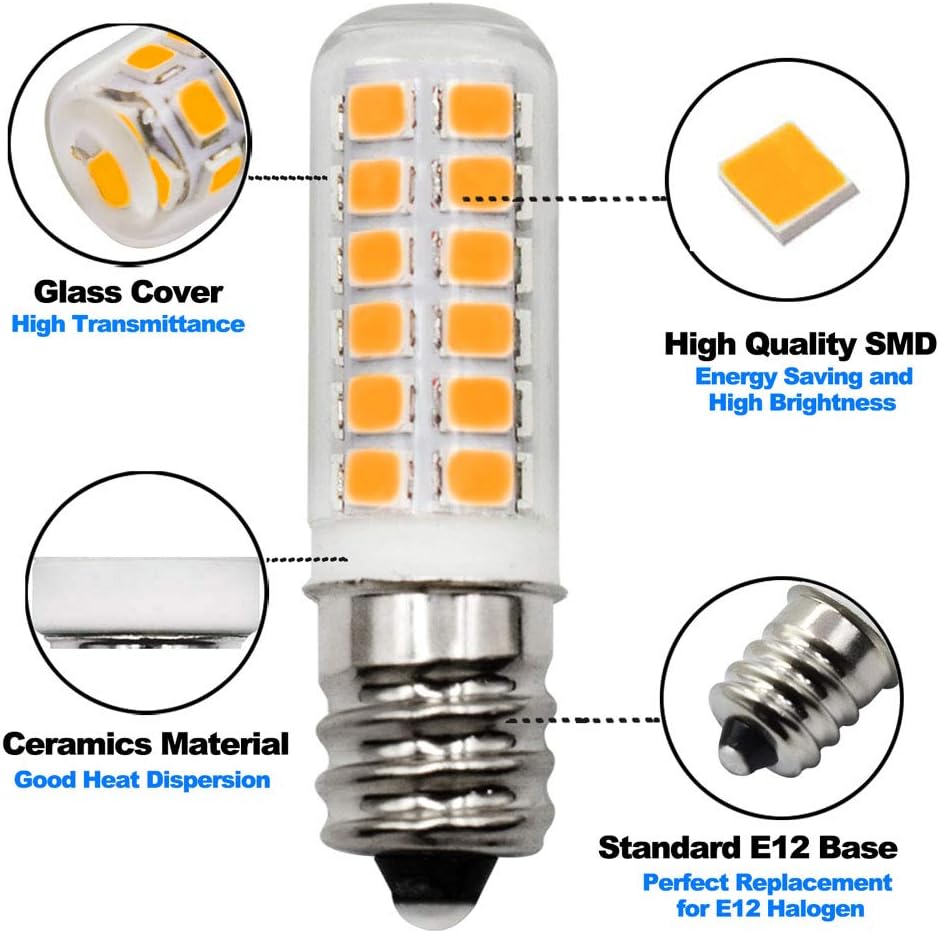 E12 Appliance Bulb 2W 3000K 10W-20W Equivalent