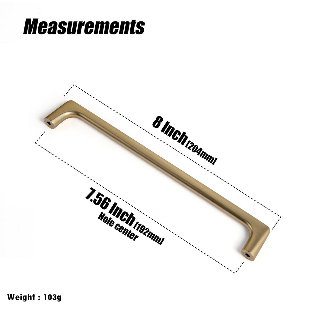 Champagne Bronze Cabinet Pulls with 7.6''(192mm) Hole Centers, Modern Style Zinc Alloy Cabinet Handles for