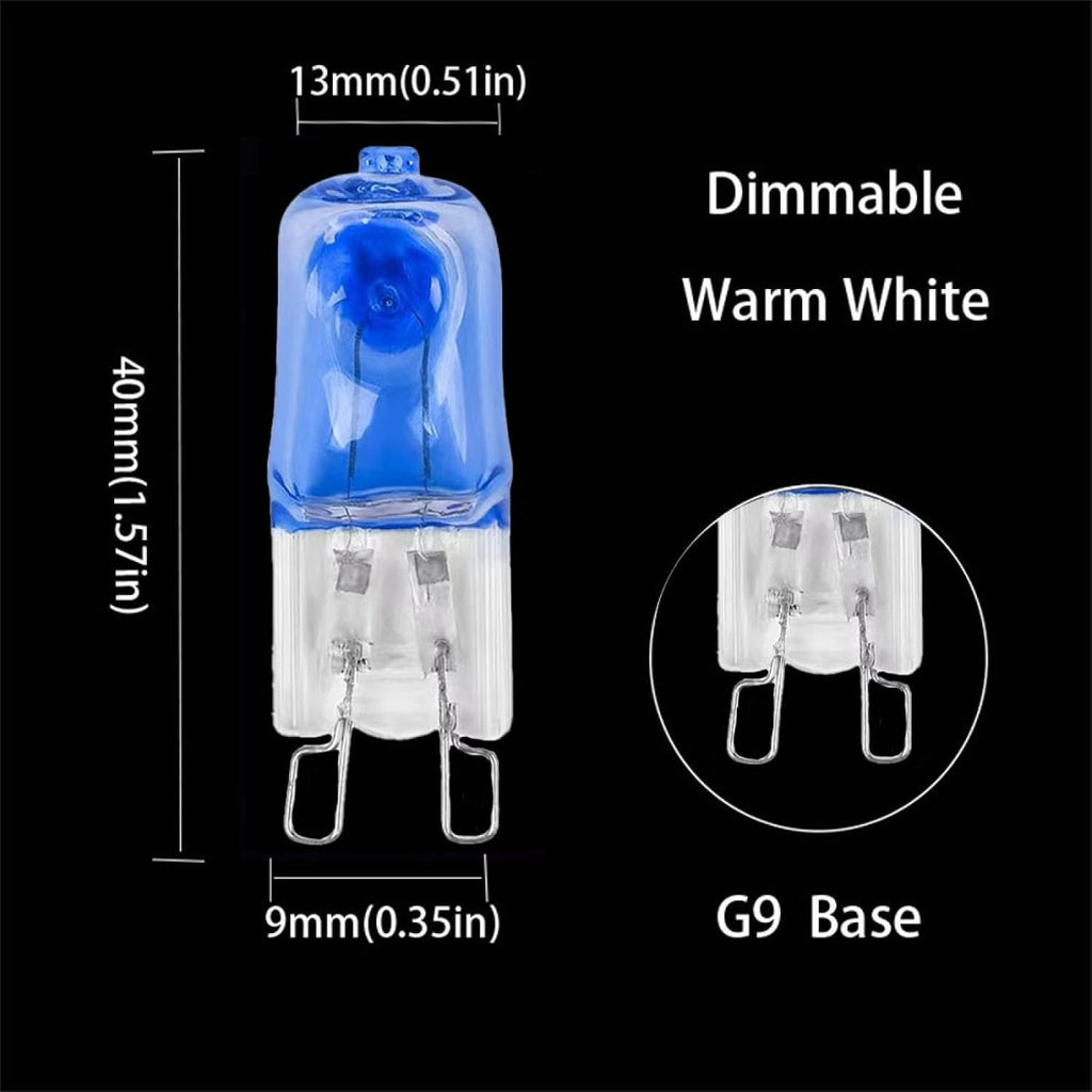 10PC 230V 20W G9 Halogen Bulbs 2 Pin Base JC Type T4 Bi-Pin Clear Capsule Halogen Lamps G9 120V 40W Warm White