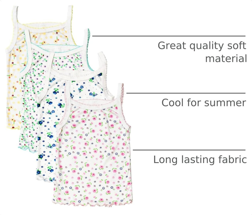 Girls' Cotton Camisole Tank Top Undershirt (Multipack)( Pack))