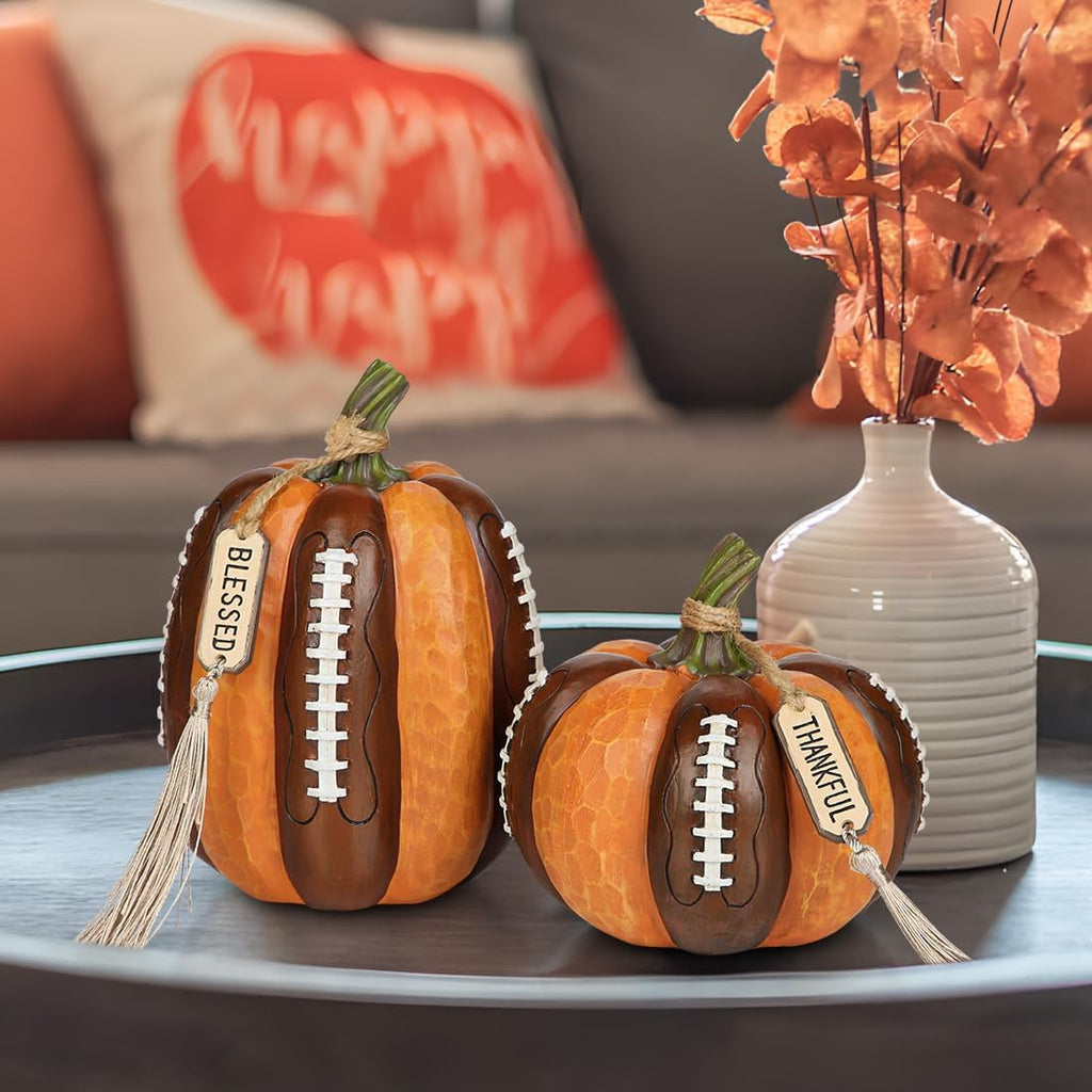 Fall Football Decor Pumpkins Artificial Resin Pumpkins Figurine Gift