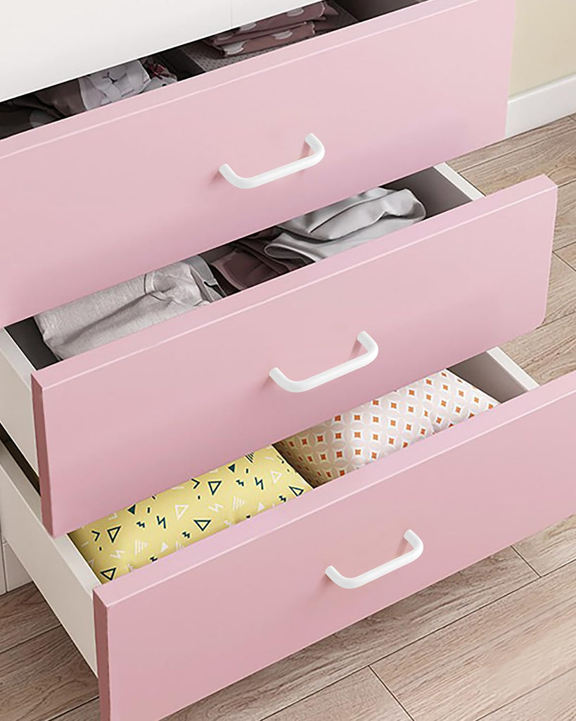 5 Pack Bright White Cabinet Pulls 3.8 Inch (96mm) Hole to Hole Drawer Handles Modern Closet Pulls for Cabinets and