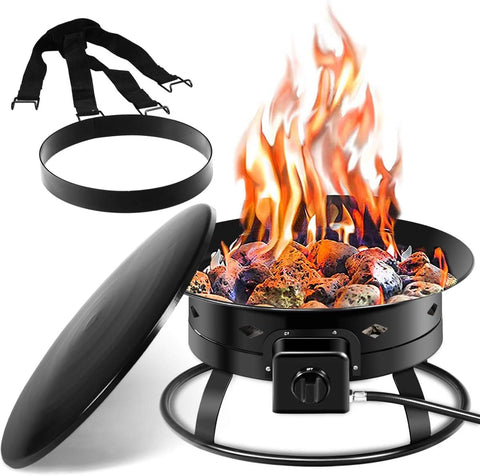 Portable Propane Fire Pit, 19" Outdoor Firepit