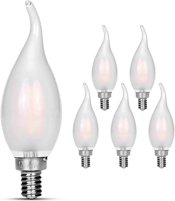 Candelabra LED Bulbs 2700K 40w Equivalent Improve Flame tip Frosted Glass E12 Base Warm White Decoration E12 LED Bulb