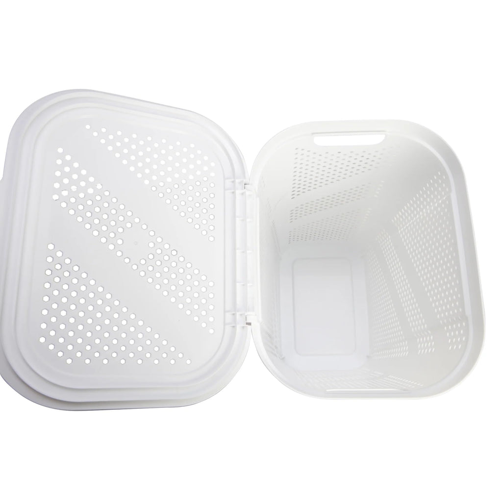 24" Plastic Hinged-Lid Rectangle Laundry Hamper, All Ages, White