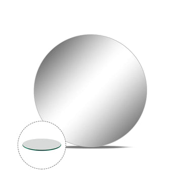 WGV Large Round Mirror Plate 12" Diameter, 4.5 mm Thickness, Frameless Sanded Edges, Quality Thick Candle Tray, Home