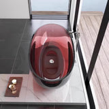 Luxury Transparent Resin Adult Bathtub, Modern Deep Soaking Spa Bathtub with Spring-Loaded Drain, Flat Bottom Design