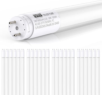 24 Pack 4FT T8 LED Bulb 18W 2400LM 5000K Type A+B Led Tube Light ETL