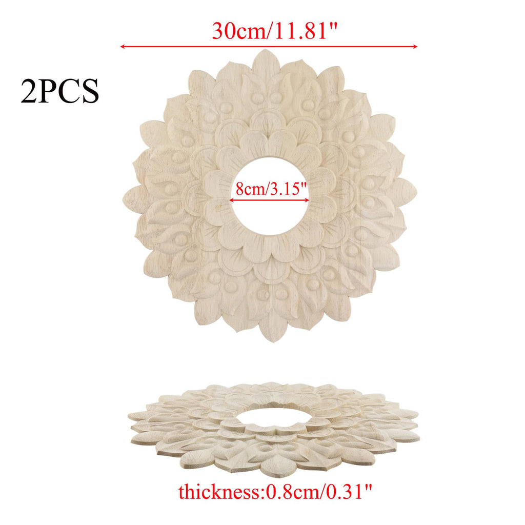 Round Carved Ceiling Medallions,Unfinished for Indoor Light Decor