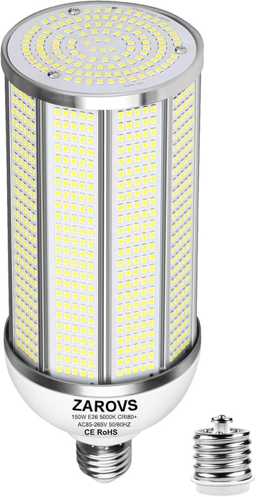150W LED Corn Bulb, 22500LM Super Bright LED Bulb, Equivalent 600W MH HPS HID CFL, 5000K Daylight White, E26/E39