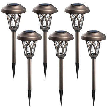 Solar Pathway Lights Outdoor, Metal Glass & ABS Landscape Lights