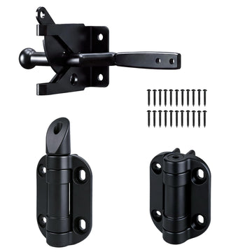 Self-Closing Gate Hinges with Standard Latch Hardware Kit