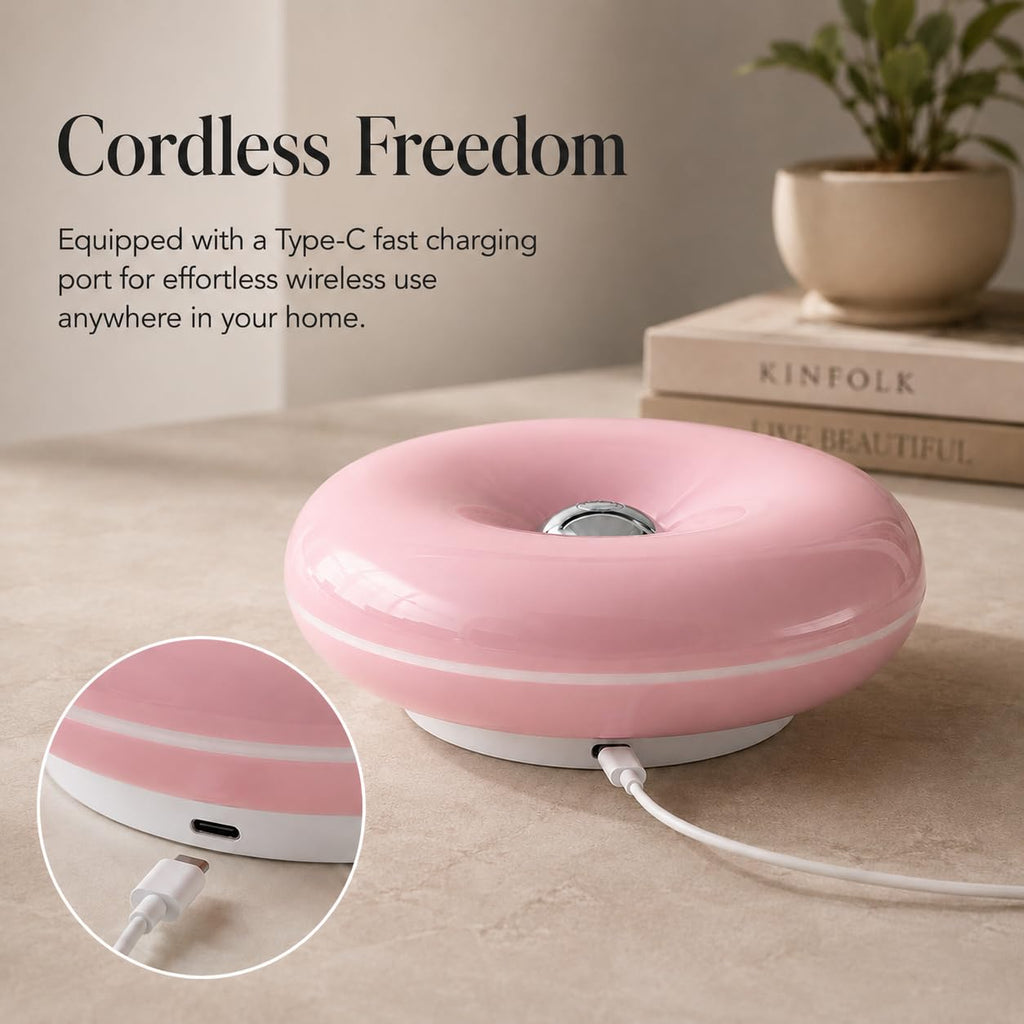 Pink Donut Lamp,Rechargeable,Pink Ambient Light,Bedroom Decor Gift