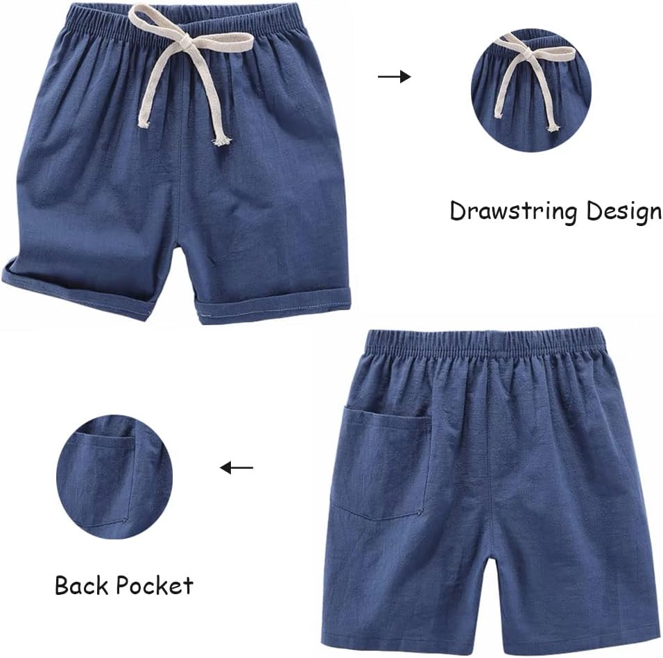 Boys' Summer Shorts Cotton, Pack of 4