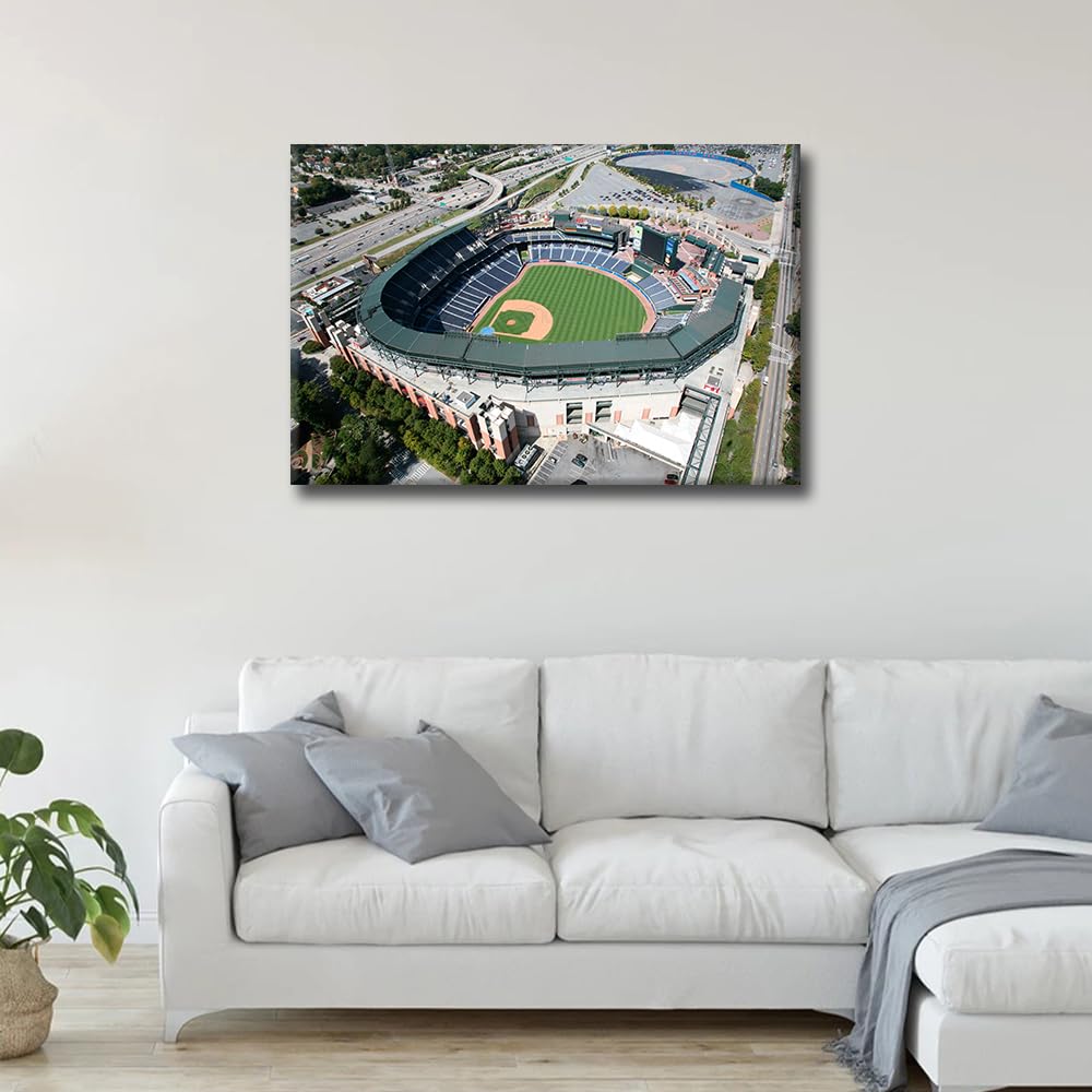 Baseball Stadium Canvas Wall Art Turner Field Paintings Prints on Canvas USA Sports Modern Artwork Pictures Bedroom 1