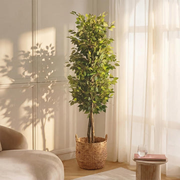Fake Ficus Tree 6 FT Lifelike Faux Plant Decor