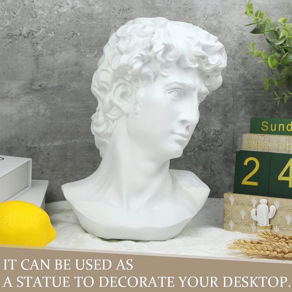 11in Greek Statue of David, Classic Head Bust
