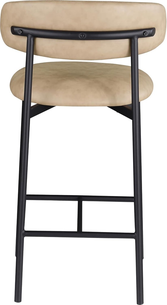 996Tan-C Lupita Collection Modern | Contemporary Counter Stool with Soft Tan Vegan Leather, Matte Black Metal Frame