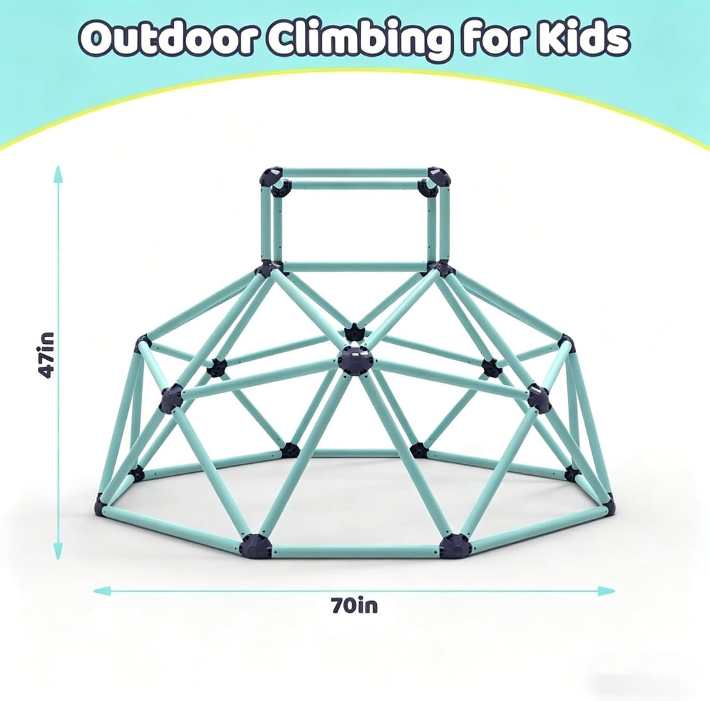 6FT Climbing Dome for Kids, 440LBS Geometric Dome Climber with Hot-Dip Galvanized Steel, Outdoor Jungle Gym for Ages