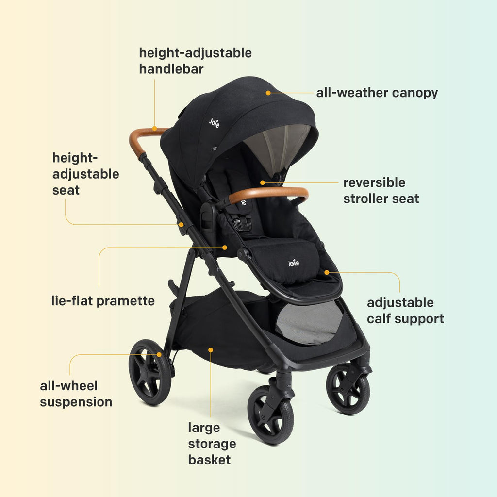 Joie Ginger Pramette Stroller & Mint Latch Infant Car Seat Travel System