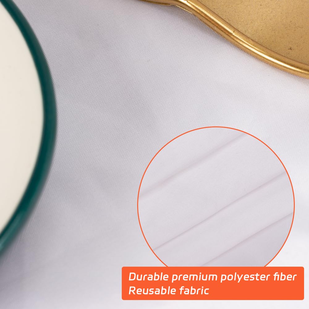 120 Inch Round Tablecloth, 10 Pack White Stain Resistant and Wrinkle-Free Polyester Table Cover for Wedding, Banquet