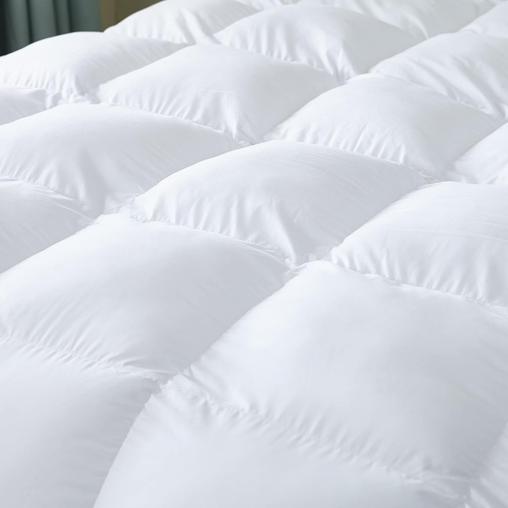 Luxurious White Solid Heavy Weight, Twin Goose Feathers Down Comforter for Winter Weather Duvet Inse