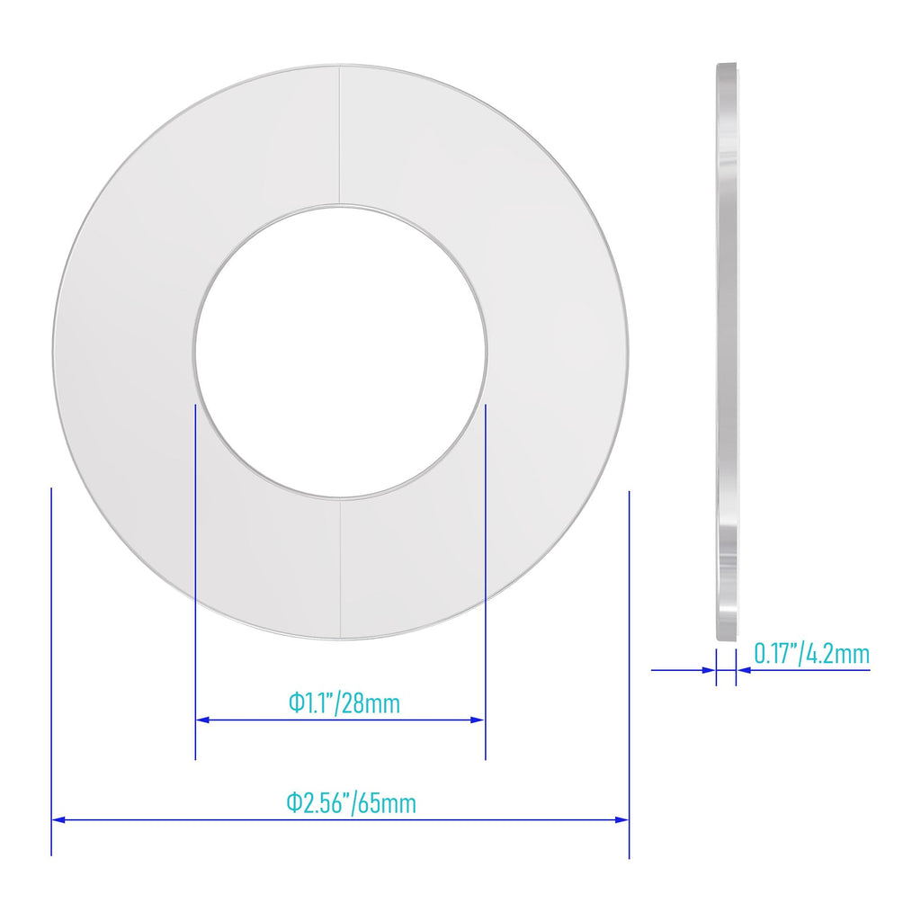 4Pcs Wall Split Flange, Fit 0.98"(25mm) Pipe, Sliver