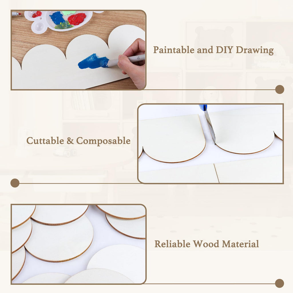 Scalloped Wood Trim Decorative Scallop Trim, 24 Pack