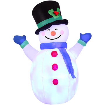 4 ft Christmas Inflatable Snowman Inflatable Christmas Indoor and Outdoor Decoration with LED Lights Blow up Lighted