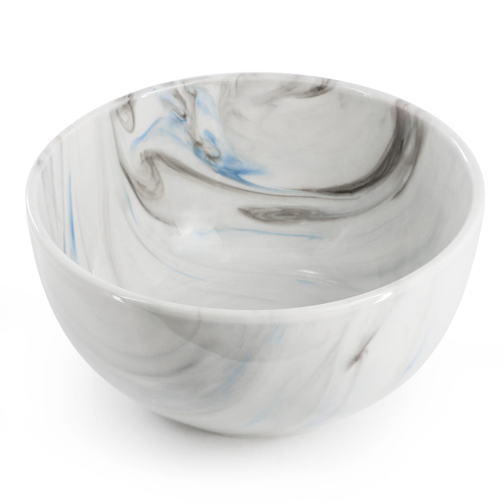 Fine Marble 16 Piece Porcelain Dinnerware Set, Tableware Set, Everyday Dining, Service for 4 (Blue/Gray)
