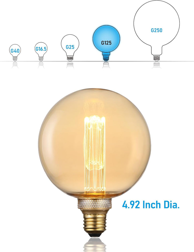 Artist Series G125 LED Globe Decorative Light Bulb, Amber 2000K