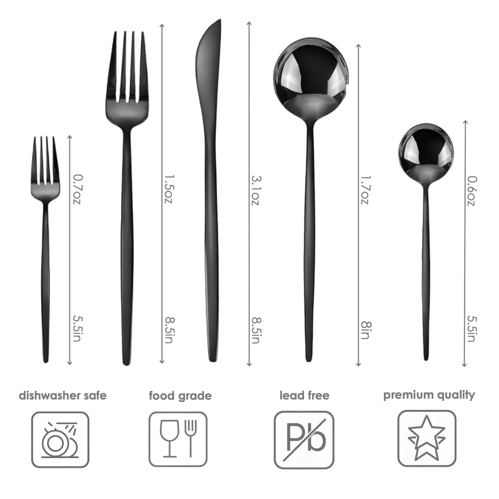 Silverware Set for 6, 30-Piece Lincoln Slim Handle Flatware Set, Stainless Steel Cutlery Set with Fork Knife Spoon