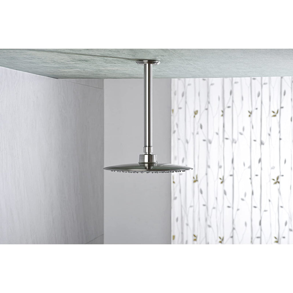 8 Inch Shower Arm and Flange Brushed Nickel, Ceiling Mounted Shower Arm for Rain Shower Head