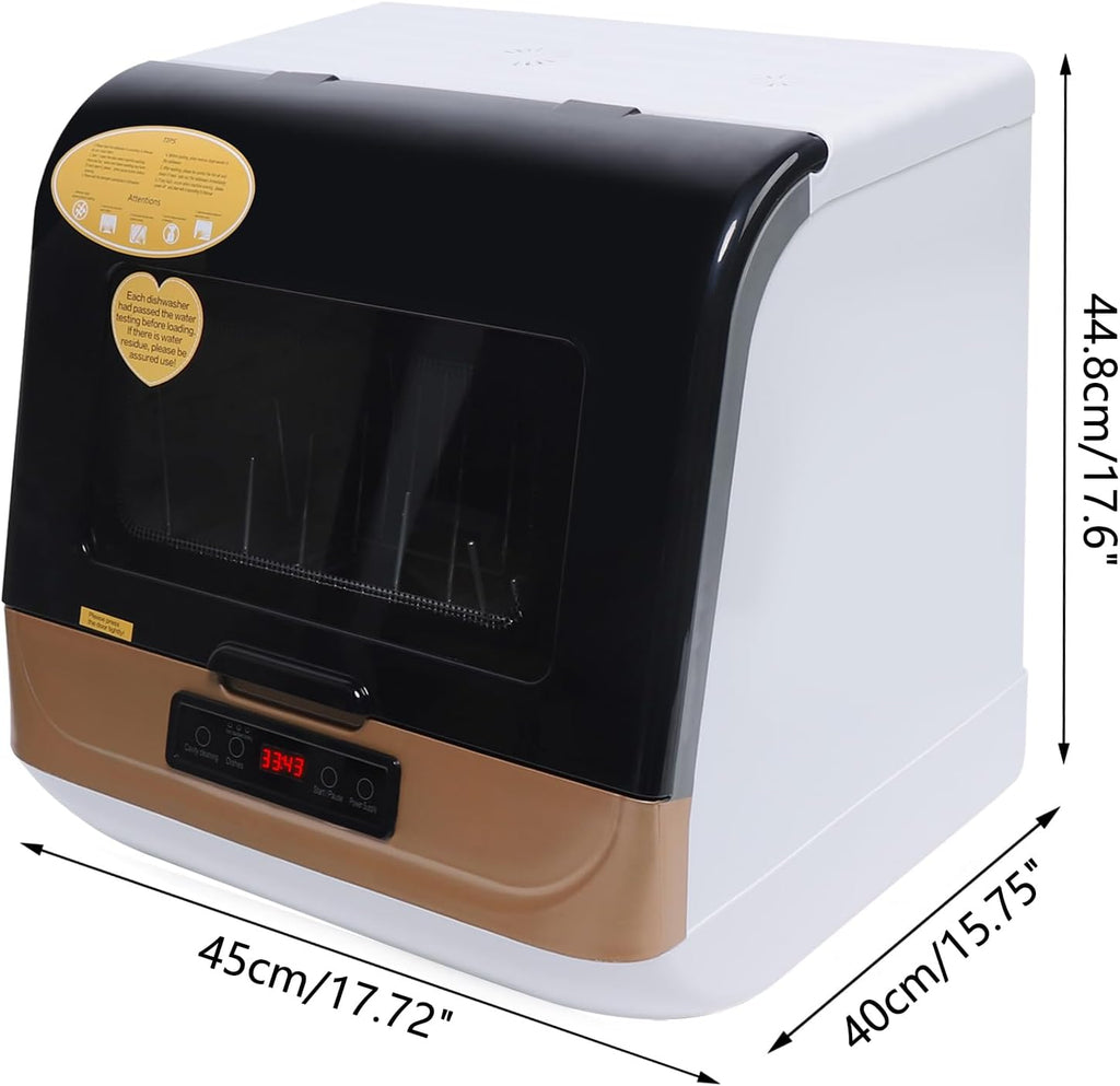 Portable Mini Countertop Dishwasher Automatic Dishwasher Air Dry Dishwasher Mini Dish Washer 7.8L/2gal Built-in Water